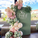Sage Green Pink Balloon Garland Arch Kit | Pastel Wedding Birthday Party Decor