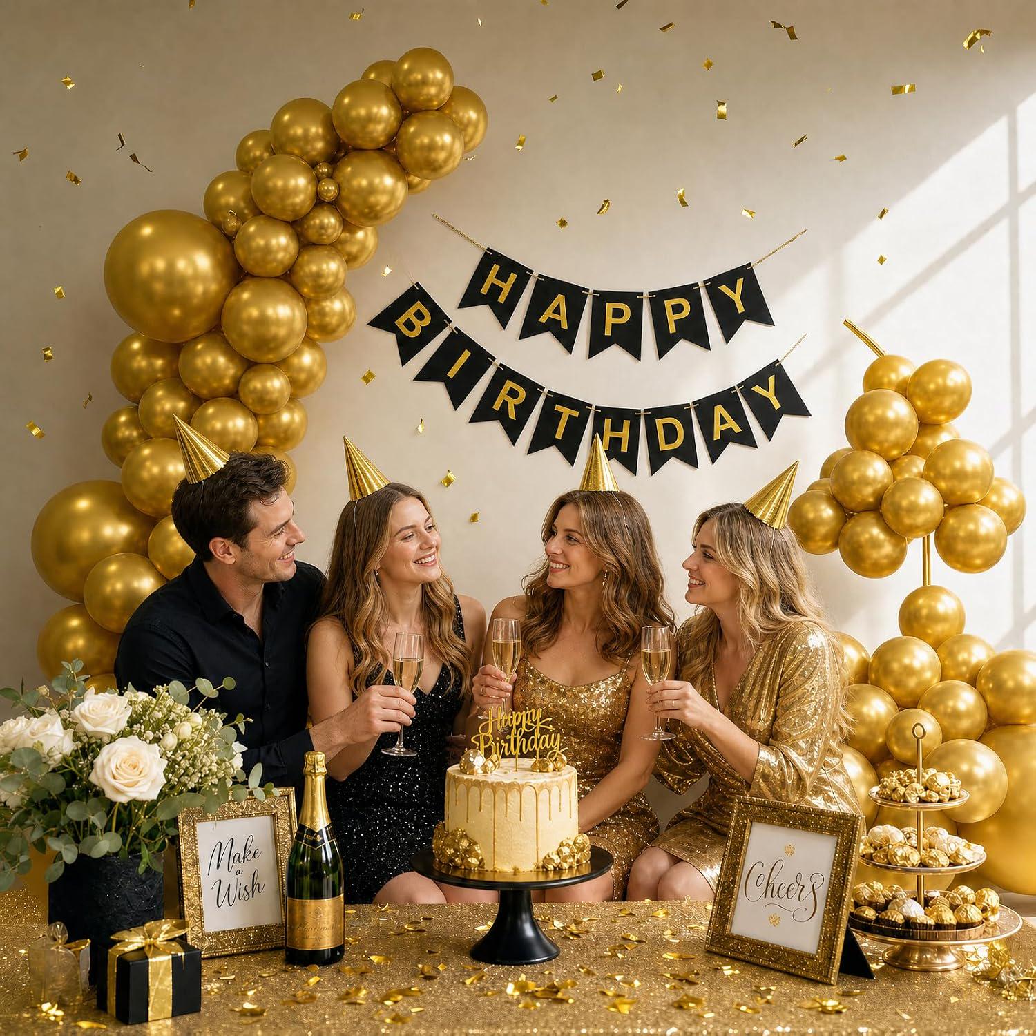 Metallic Gold Balloon Arch Kit, Metal Backdrop Frame, Wedding Party Decor