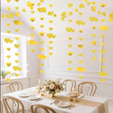 40Ft Gold Heart Garland, Glitter Love Banner, Sparkling Heart Hanging Backdrop Wedding Party Decor