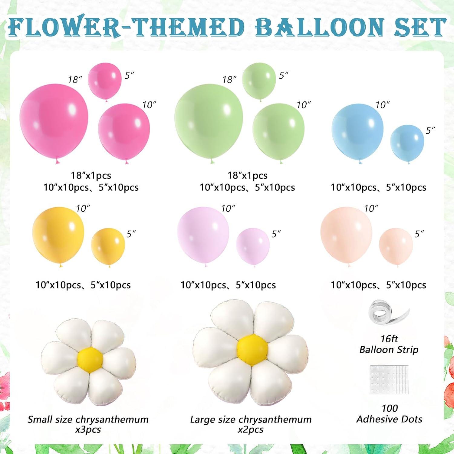 Daisy Flower Balloon Garland Kit | Spring Wildflower Arch, Baby Shower Decor