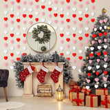15Pcs Valentine Heart Garland Banner, Red Pink Hanging String Hearts, Wedding Engagement Party Decor