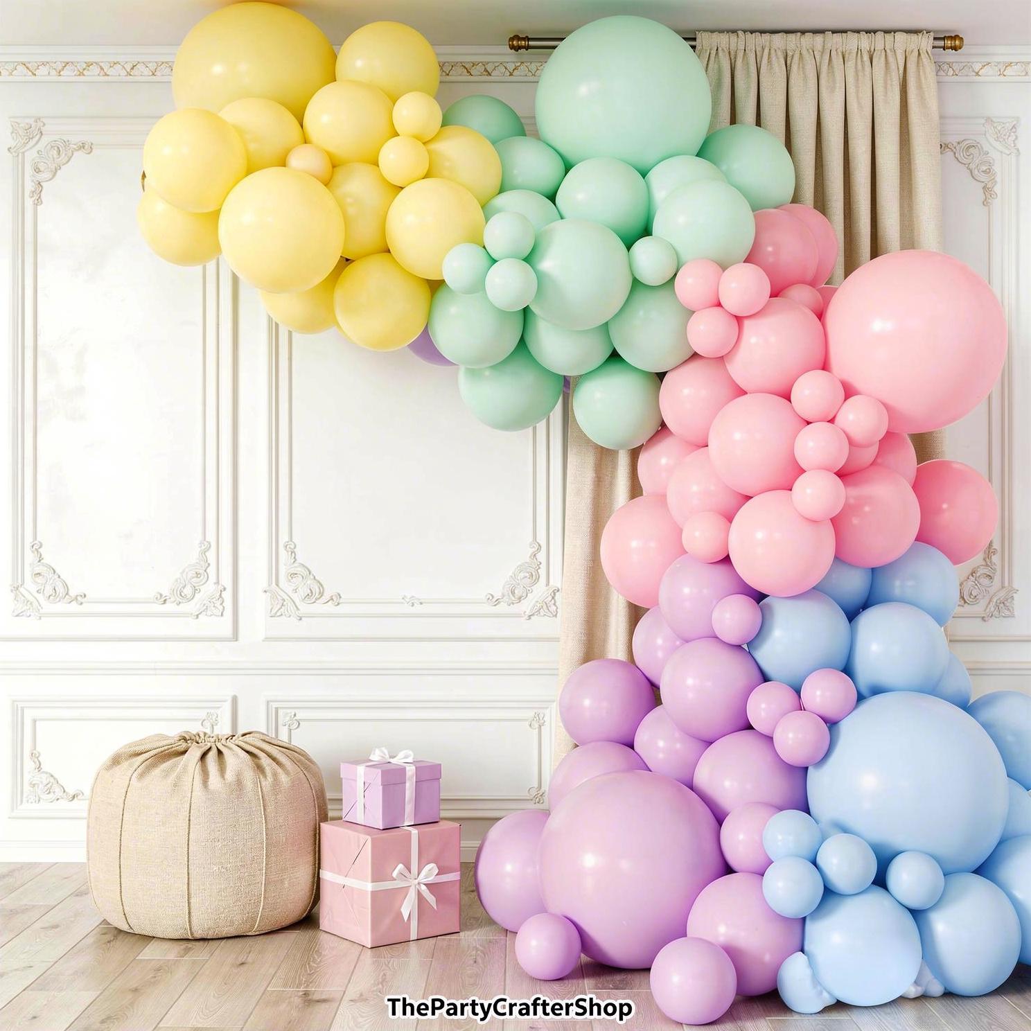 Pastel Rainbow Balloon Arch Kit | Macaron Garland for Unicorn Birthday, Baby Shower Decor