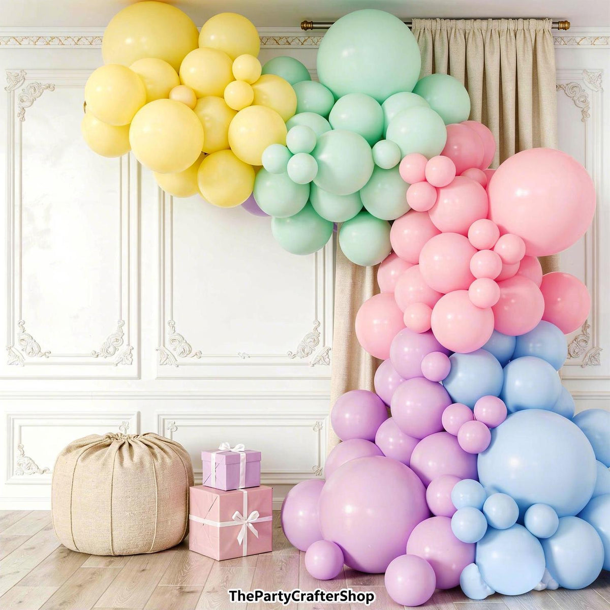 Pastel Rainbow Balloon Arch Kit | Macaron Garland for Unicorn Birthday, Baby Shower Decor