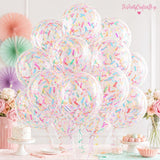 Sprinkle Confetti Balloons, 12 Inch Clear Latex Party Decor