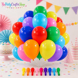 100pcs 12 Inch Rainbow Latex Balloons, Assorted Party Decor
