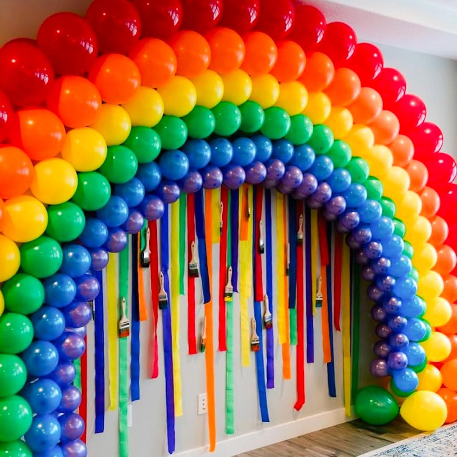 100pcs 12 Inch Rainbow Latex Balloons, Assorted Party Decor