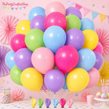 60Pcs Pastel Rainbow Balloons, Pink Purple Blue Yellow Green Party Arch Baby Shower Decor