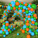 Blue Green Orange Balloon Arch Kit | Race Car Birthday Party Garland