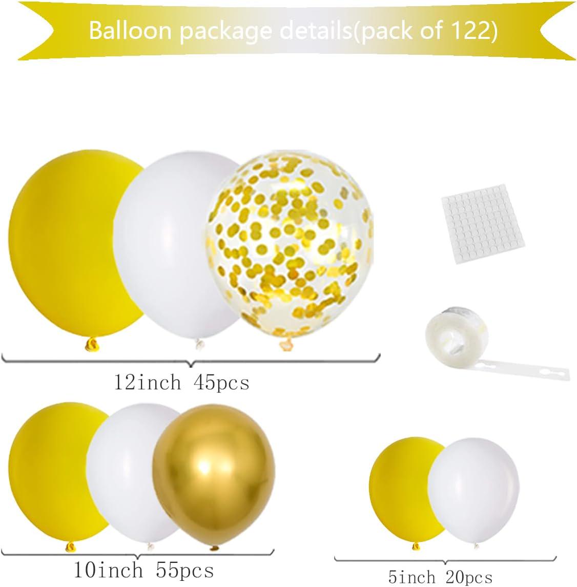 Yellow Gold Confetti Balloon Arch Garland Kit | Birthday Party Decor