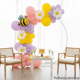 Bee Balloon Arch Kit | Pink Purple Yellow Daisy Balloons, Honeybee Birthday Shower Decor