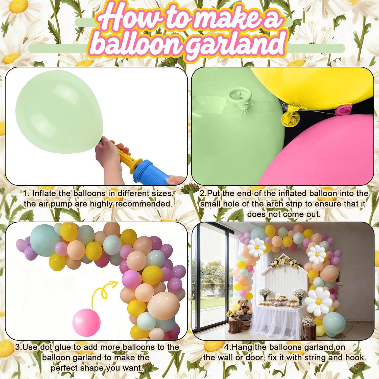 Groovy Daisy Balloon Arch Kit | Boho Floral Garland for Parties