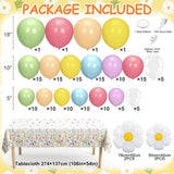 Daisy Balloon Arch Kit | Wildflower Garland, Tablecloth | Baby Shower, Birthday Decor