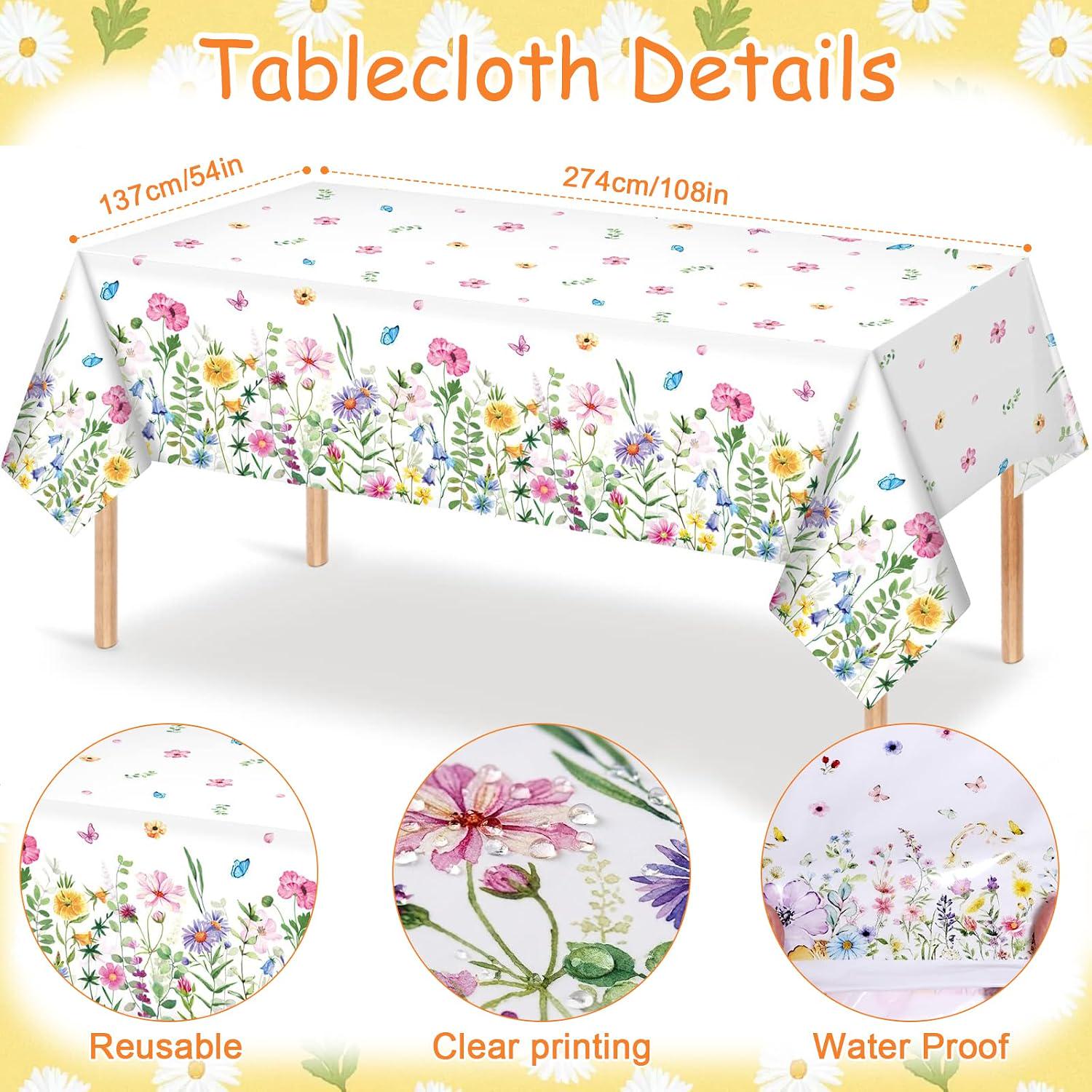 Daisy Balloon Arch Kit | Wildflower Garland, Tablecloth | Baby Shower, Birthday Decor