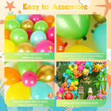 152Pcs Tropical Hawaiian Balloon Arch Kit, Hot Pink Orange Yellow Luau Summer Party Decor