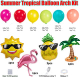 Tropical Summer Balloon Arch Kit, Hawaiian Luau Party Decor, Hot Pink Orange Yellow Balloons