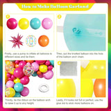 Rainbow Balloon Arch Kit, Tropical Summer Party Decorations, Confetti Stars