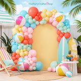 Hawaiian Beach Balloon Arch Kit | Tropical Summer Party Garland with Beach Ball Balloons