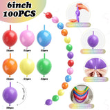Colorful Linking Balloons | 6 Inch Quick Link Arch Decor (100pc)
