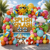 Tropical Pool Party Balloon Arch Kit | Beach Luau Summer Birthday Decor