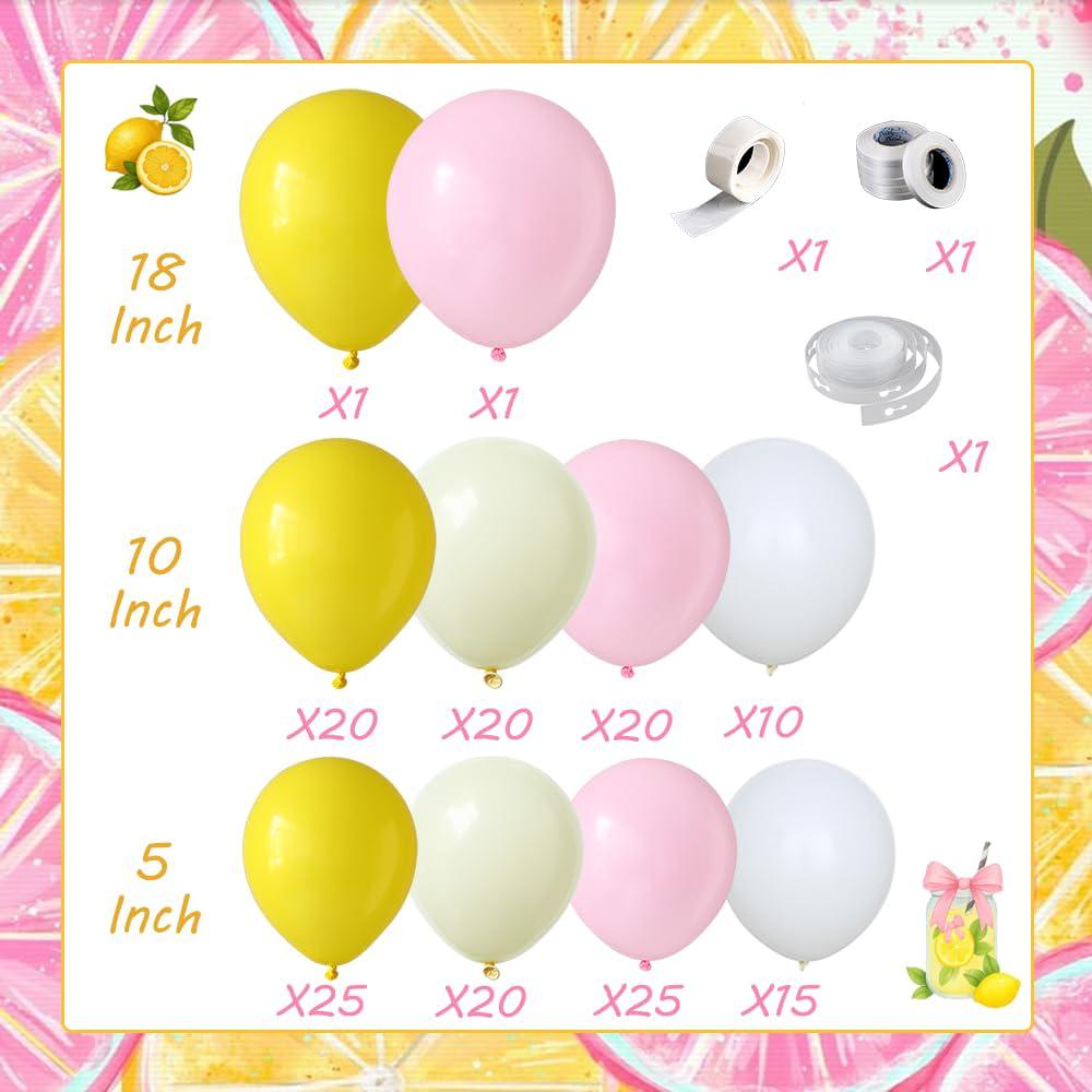 Pink Yellow Balloon Arch Kit | Lemonade Birthday, Baby Shower, Bridal Shower Decor