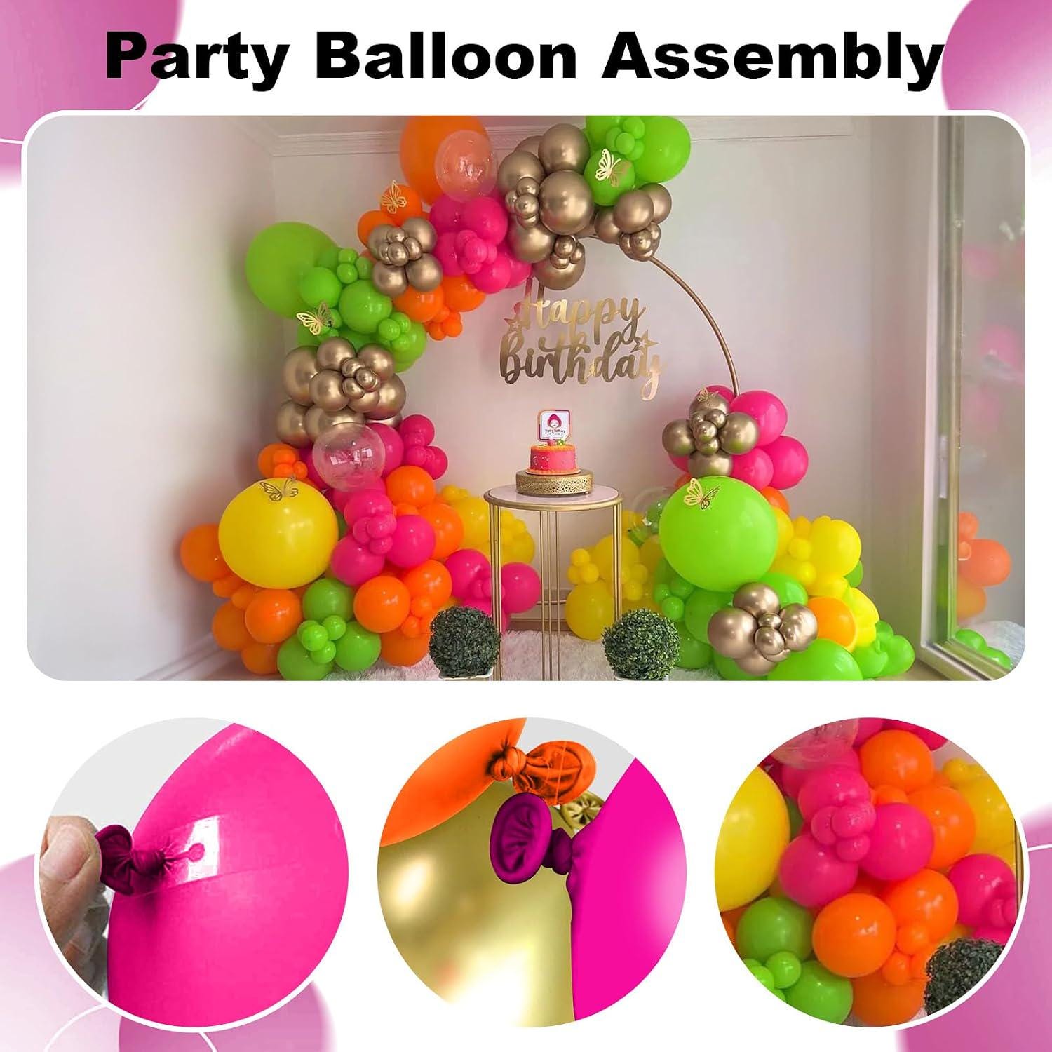 Tropical Hawaiian Balloon Arch Kit | Olive, Pink, Orange, Gold Garland for Parties