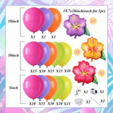 Tropical Balloon Arch | Hot Pink Purple Orange Yellow Green Hibiscus Foil Luau Party Decor