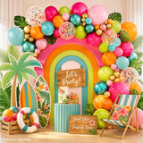 Tropical Balloon Arch Garland Kit | Olive, Pink, Orange, Rose Gold Confetti Luau Decor