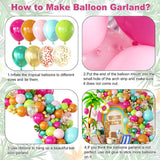 Tropical Balloon Arch Garland Kit | Olive, Pink, Orange, Rose Gold Confetti Luau Decor