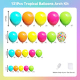 Tropical Hawaiian Balloon Arch Kit | Hot Pink, Green, Orange, Yellow, Teal Summer Garland