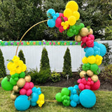 Tropical Hawaiian Balloon Arch Kit | Hot Pink, Green, Orange, Yellow, Teal Summer Garland