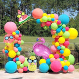Tropical Balloon Arch Kit | Hot Pink Yellow Luau Garland, Summer Birthday Party Decor
