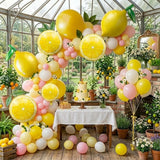 Pink Yellow Lemon Balloon Arch Kit | Sun & Lemon Mylar Balloons, Party Decor