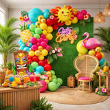 Tropical Balloon Arch Garland Kit | Hawaiian Summer Luau Aloha Tiki Birthday Party Decorations