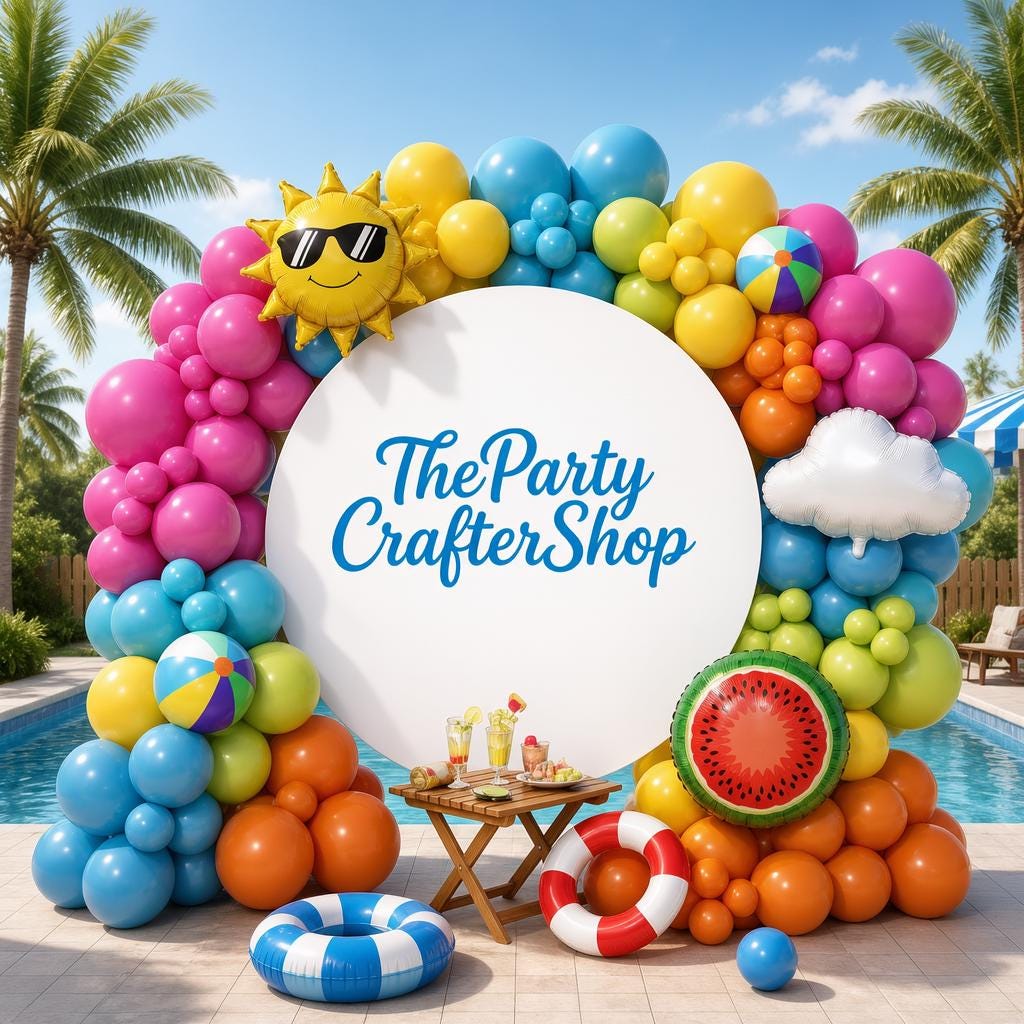 Tropical Beach Balloon Arch Kit | Pool Party Garland with Summer Theme Balloons
