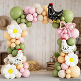 Farm Birthday Balloon Arch Kit | Sage Green Daisy Chicken Garland, Baby Shower Decor