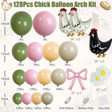 Farm Birthday Balloon Arch Kit | Sage Green Daisy Chicken Garland, Baby Shower Decor