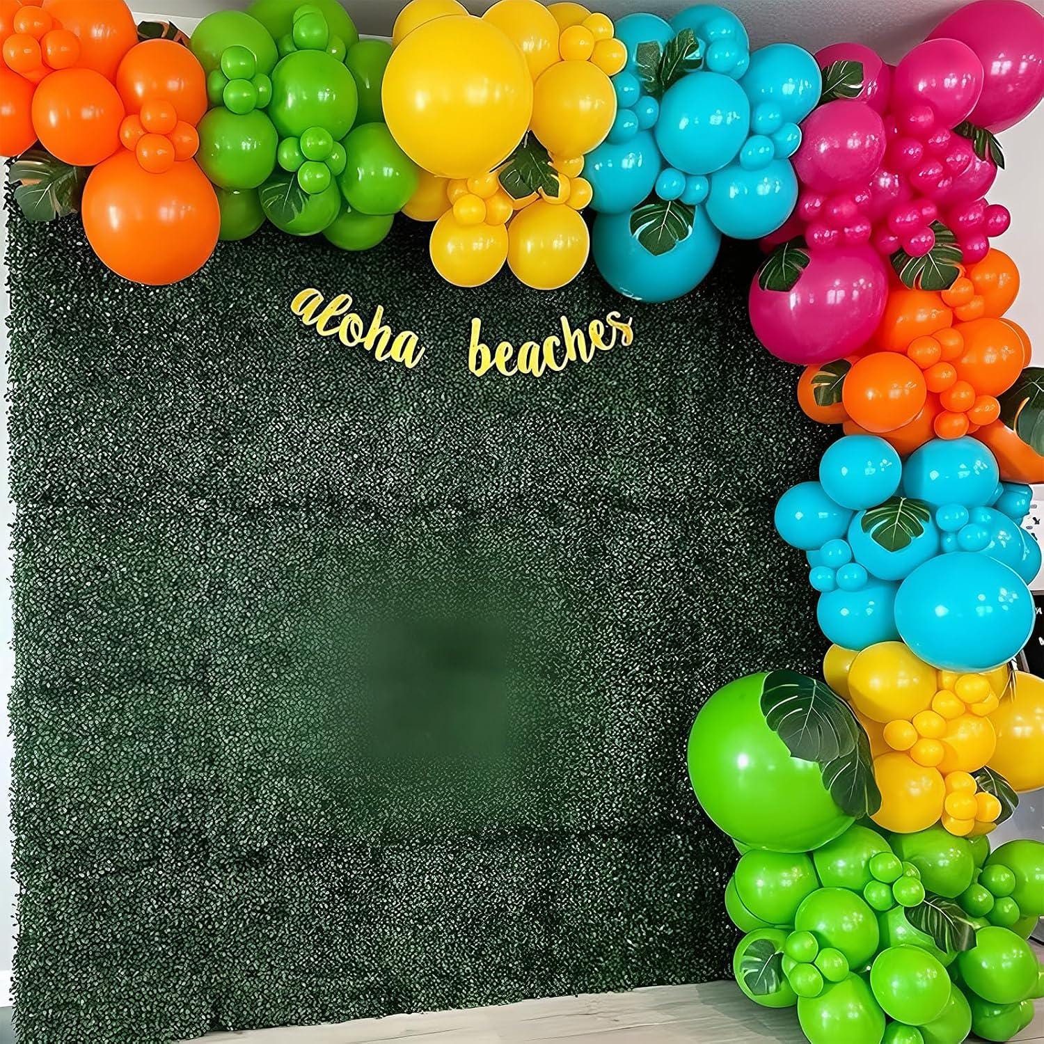 Tropical Balloons | Hot Pink, Orange, Teal, Yellow, Green Party Decor