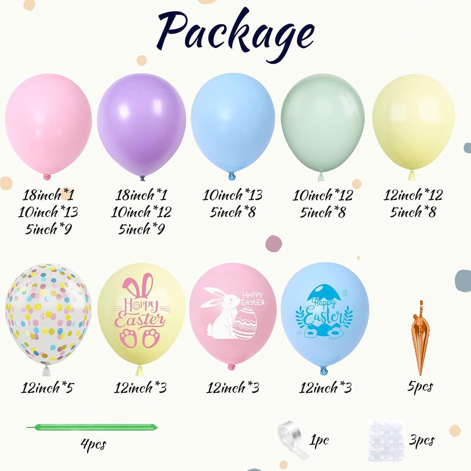 Pastel Easter Balloon Arch Kit | Bunny, Carrot, Rainbow Party Decor