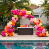 Spring Balloon Garland Kit | Hot Pink, Orange, Yellow Peach Arch | Baby Shower Birthday Decor
