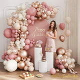 Dusty Pink Balloon Arch Kit | Retro Sand Champagne Gold Garland (167 Pc)