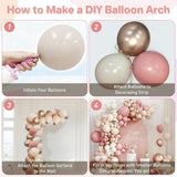 Dusty Pink Balloon Arch Kit | Retro Sand Champagne Gold Garland (167 Pc)