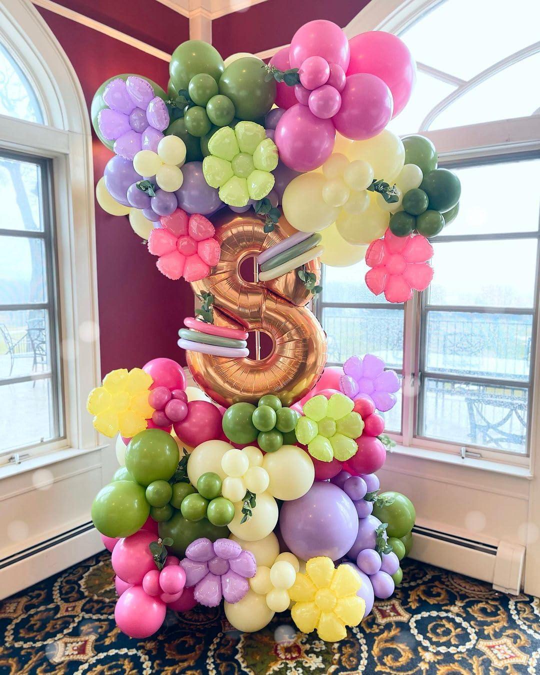 Fairy Balloon Arch Kit | Lavender, Green, Rainbow Balloons, Daisy, Butterfly, Mushroom Decor