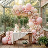 Baby Bloom Balloon Arch Kit | Dusty Pink, Beige, Sand White Balloons | Garden Party Decor