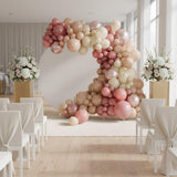 146 Pc Dusty Pink Balloon Arch Kit | Rose Gold Nude White Sand Garland | Baby Shower Wedding Birthday Decor