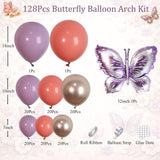 Fairy Butterfly Balloon Arch Kit | Dusty Pink, Purple, Gold Garland