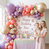 Fairy Butterfly Balloon Arch Kit | Dusty Pink, Purple, Gold Garland