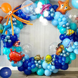 Blue Balloon Arch Kit | Metallic Macaron Navy Confetti Garland (147 Pc)