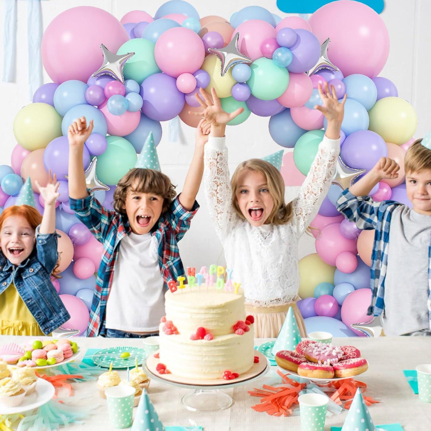 Pastel Balloon Arch Garland Kit | Pink, Purple, Blue, Yellow, Green Party Decor