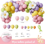 Easter Party Decorations Kit | Bunny Balloon Garland, Banner, Cake Toppers, Fringe Curtain