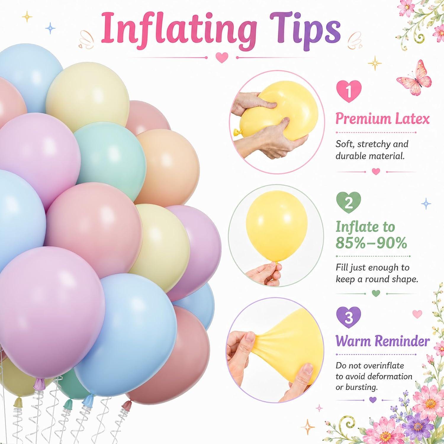 Pastel Macaron Balloons | 12 Inch Rainbow Latex Party Decor